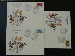 FDC (x3) Looney Tunes Bugs Bunny Journée Fête Du Timbre Monistrol 43 Haute Loire 2009 - Comics