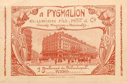 Paris 1er 2ème 3ème * A PYGMALION Grands Magasins De Nouveautés G. URION Fils Petit & Cie 9 Boulevard Sébastopol - Distretto: 01