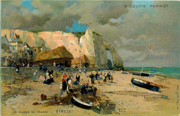 étretat * CPA Illustrateur Luigi LOIR * Publicité Biscuits PERNOT Pub * Cpa Publicitaire - Etretat