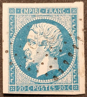 Napoléon III N° 14A (Variété, Beau Trait Derrière La Tête) Avec Oblitération Losange, Belle Marges TB - 1862 Napoléon III