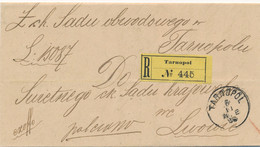 Österreich / Ukraine - 1886 - Complete Folded R-cover From TARNOPOL To Lemberg - Cartas