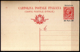 Italy,Levant Offices,postal Stationery Overprint "Salonicco"mint,as Scan - Sin Clasificación