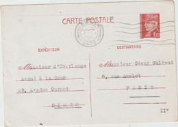 4698 Entier Postal Carte Postale Maréchal PETAIN 1942 NIMES D'EVERLANGE ROQUELAIN GUIRAUD WW2 - Cartes Postales Repiquages (avant 1995)