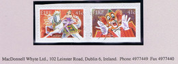 Ireland CEPT Europa Circus Self-adhesive Coil Stamps 41c + 41c Se-tenant Pair Fine Used Neat Cds With Backing Paper Inta - Usados