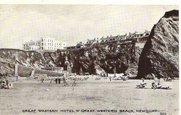 GREAT WESTERN HOTEL, GREAT WESTERN BEACH, NEWQUAY, CORNWALL, ENGLAND. Circa 1952  USED POSTCARD Am8 - Newquay