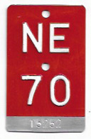 Velonummer Neuenburg NE 70 - Plaques D'immatriculation