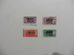 Italie : Trieste :Colis Postaux : 4 Timbres Oblitérés :15a-15b-16-16B -surchargés AMG-FTT - Other & Unclassified