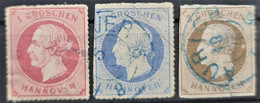 HANNOVER 1864 - Canceled - Mi 23, 24, 25 - Hannover