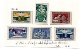 1924--1925--Lot De 6 Valeurs..tp  N° 210 à 215 Exposition  Arts Décoratifs....(traces Charnières).cote 24€...à Saisir - Unused Stamps