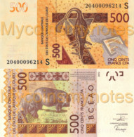 WEST AFRICAN STATES, GUINEA-BISSAU, 500 Francs, 2020, Code S, P-New (not In Catalog), UNC - West African States