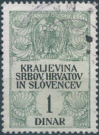 Yugoslavia -Juogoslavia-Croazia-Slovenia-Serbia Revenue Stamp Fiscal Tax 1 Dinar ,Used - Servizio