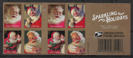 US 2019, Santa, Sparkling Holidays, Christmas, Booklet Of 20 Forever Stamps 56c, Scott # 5332-35, Colorful VF MNH** - Ongebruikt