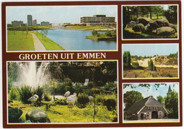 Groeten Uit Emmen - (Drenthe, Nederland) - Nr. L 5697 - Dierenpark, Zoo: Flamingo's, Hunebed, Vijver, Natuur - Emmen