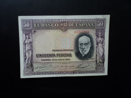 ESPAGNE : 50 PESETAS   22.7.1935    C.B. 56 / P 88a    SUP * - 50 Peseten