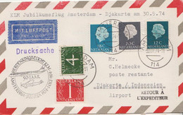 Postal History: Netherlands Card Sent To Djakarta With 50 Years Commemorative Flight - Airplanes