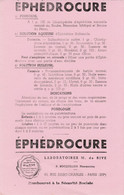 BUVARD & BLOTTER - Pharmacie - EPHEDROCURE  - Laboratoire M. DE RIVE - BOCQUILLON Pharmacien Paris XVème - Produits Pharmaceutiques