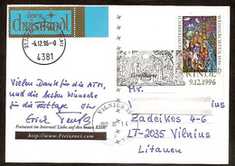 AUSTRIA 1996.12.09●Christkindl Postcard To Lithuania Christmas / Weihnachten Postkarte Nach Litauen - Weihnachten