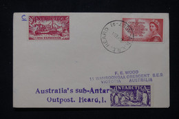 TERRITOIRE ANTARCTIQUE AUSTRALIEN - Enveloppe De Heard Avec Vignettes En 1954 - L 110967 - Cartas & Documentos