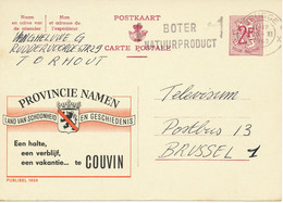 BELGIEN Publibel 1959 (weißes Papier), 2 Fr. Provincie Namen COUVIN 1963 BRUGGE - BOTER / NATUURPRODUCT - Otros & Sin Clasificación