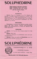 BUVARD & BLOTTER - Pharmacie - SOLUPHEDRINE Posologie  - Laboratoire M. DE RIVE - BOCQUILLON Pharmacien Paris XVème - Produits Pharmaceutiques