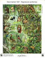 Denmark WWF 1997.  Sheet  With 30 Labels;  Rain Forest In Borneo; MNH(**) - Not Folded. - Zonder Classificatie