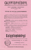 BUVARD & BLOTTER - Pharmacie - CALYPTOPHEDRYL  - Laboratoire M. DE RIVE - BOCQUILLON Pharmacien Paris XVème - Produits Pharmaceutiques