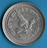 NEPAL 25 PAISE 2043 (1986) KM# 1015.1 Birendra Bir Bikram - Népal