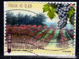 ITALY REPUBLIC ITALIA REPUBBLICA 2012 VINI WINES MONTEFALCONE SAGRANTINO DOCG € 0,60 USATO USED OBLITERE' - 2011-20: Afgestempeld