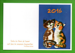 CALENDRIER 2016 . A. P. B. T. . " ARTISTES PEIGNANT DE LA BOUCHE ET DU PIED " . CHATS - Réf. N°32001 - - Petit Format : 2001-...