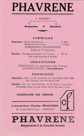 BUVARD & BLOTTER - Pharmacie - PHAVRENE Formule Posologie  - Laboratoire Charles FRANCHINI - Marseille - Produits Pharmaceutiques