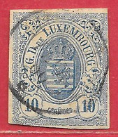 Luxembourg N°6 10c Bleu Clair 1859-63 O - 1859-1880 Wappen & Heraldik