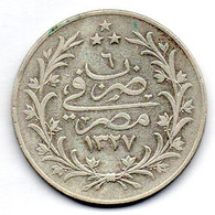 EGYPT - OTTOMAN PERIOD - SULTAN MUHAMMAD V, 20 Qirsh, Silver, Year 6, AH1327, KM #310 - Egipto