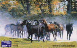 Carte Prépayée JAPON - ANIMAL - CHEVAL  / Horde De Chevaux - HORSE JAPAN Prepaid Tosho Card - 342 - Pferde