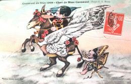 Carte Postale Couleur - Carnaval De 1909, Char De Mme Carnaval - Carnevale
