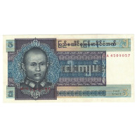 Billet, Birmanie, 5 Kyats, 1973, KM:57, SPL+ - Malaysie
