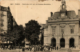 CPA AK PARIS 20e Mairie. Avenue Gambetta. (373656) - Arrondissement: 20