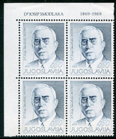 YUGOSLAVIA 1969  Smodlaka Birth Centenary Block Of 4 MNH / **.  Michel 1350 - Nuevos