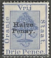 Orange Free State 1896. Halve Penny On 3d. SACC 45*, SG 77*. - Orange Free State (1868-1909)