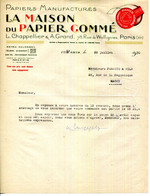 FACTURE.PARIS.PAPIERS MANUFACTURES.LA MAISON DU PAPIER GOMMÉ.CHAPPELLIER & GRAND 78 RUE DE WATTIGNIES. - Druck & Papierwaren