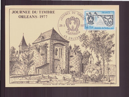 France, FDC, Carte Du 26 Mars 1977 à Orléans " Journée Du Timbre " - 1980-1989