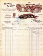 FACTURE.PARIS.VINCENNES.PAPIERS EN GROS.PAPIERS A LETTRES & ENVELOPPES.PAPIERS A CALQUER.CATEL & FARCY - Printing & Stationeries