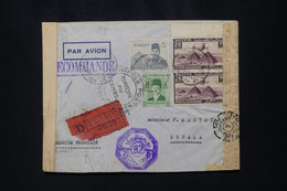 EGYPTE - Enveloppe En Recommandé De Ismailia Pour Douala En 1943 Avec Contrôles Postaux - L 111063 - Briefe U. Dokumente