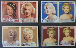 Easdale 2007 Gb Local Marilyn Monroe Set Of 8 In Imperf Pairs Cinema Women - Local Issues