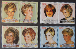Easdale 2007 Gb Local Diana Set Of 8 In Perf Pairs Royalty Women - Local Issues