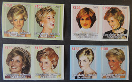 Easdale 2007 Gb Local Diana Set Of 8 In Imperf Pairs Royalty Women - Local Issues