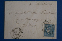 AH9 FRANCE BELLE LETTRE  1871 MONTAUBAN  POUR  BORDEAUX  + AFFRANCH. INTERESSANT - 1870 Emissione Di Bordeaux