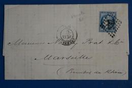 AH9 FRANCE BELLE LETTRE  1871 CETTE  POUR  BORDEAUX +N°45 REPORT II + AFFRANCH. INTERESSANT - 1870 Ausgabe Bordeaux
