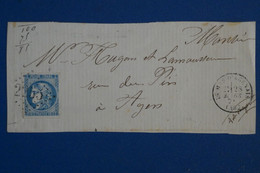 AH9 FRANCE BELLE LETTRE  1871 LE MAS D AGENAIS   POUR  BORDEAUX + AFFRANCH. INTERESSANT - 1870 Bordeaux Printing