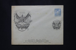 FRANCE - Entier Postal Type Sage Avec Repiquage De La Visite Du Star De Russie En France En 1896 - L 111071 - Bigewerkte Envelop  (voor 1995)
