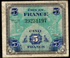 FRANCE - 5 Francs Verso Drapeau - 1944 - VF:30/1 - N° Du Billet : 39231197 - Etat TB+ - Andere & Zonder Classificatie